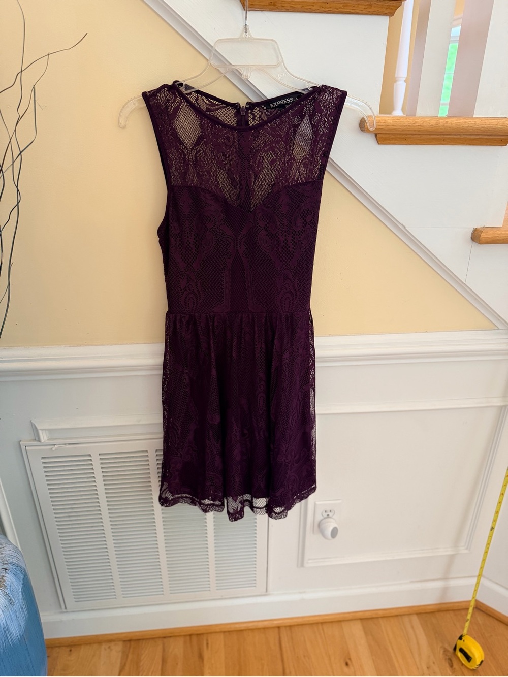 Ladies Size SP Express Sleeveless Lace Dress in Plum WOW SUPER SEXY GUC